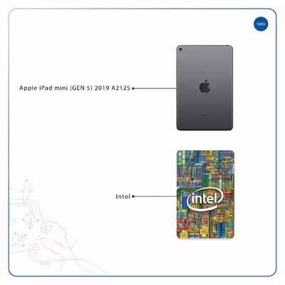 برچسب پوششی ماهوت مدل Intel Brand مناسب برای تبلت اپل iPad mini (GEN 5) 2019 A2125