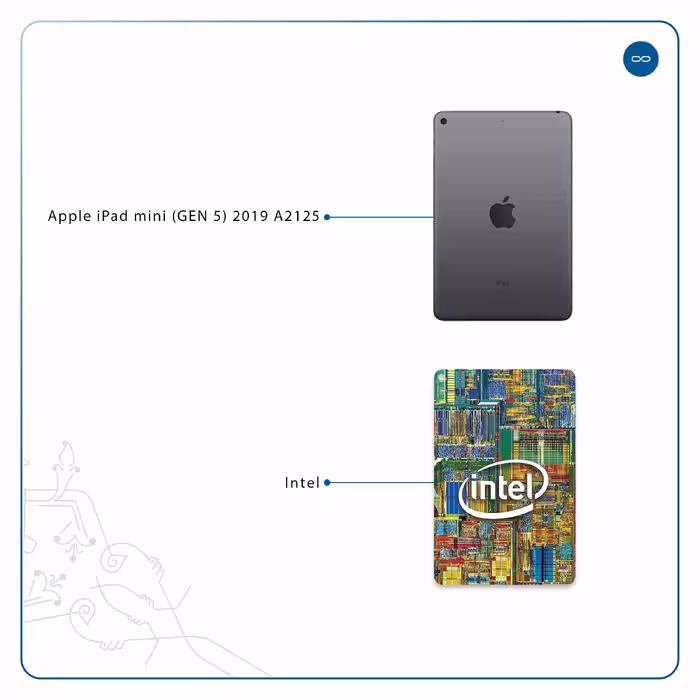 برچسب پوششی ماهوت مدل Intel Brand مناسب برای تبلت اپل iPad mini (GEN 5) 2019 A2125