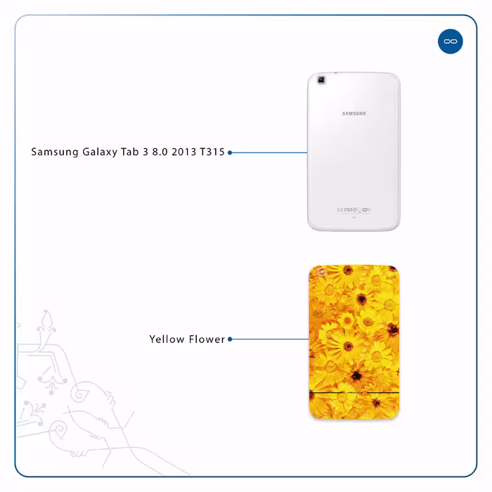 برچسب پوششی ماهوت مدل Yellow-Flower مناسب برای تبلت سامسونگ Galaxy Tab 3 8.0 2013 T315