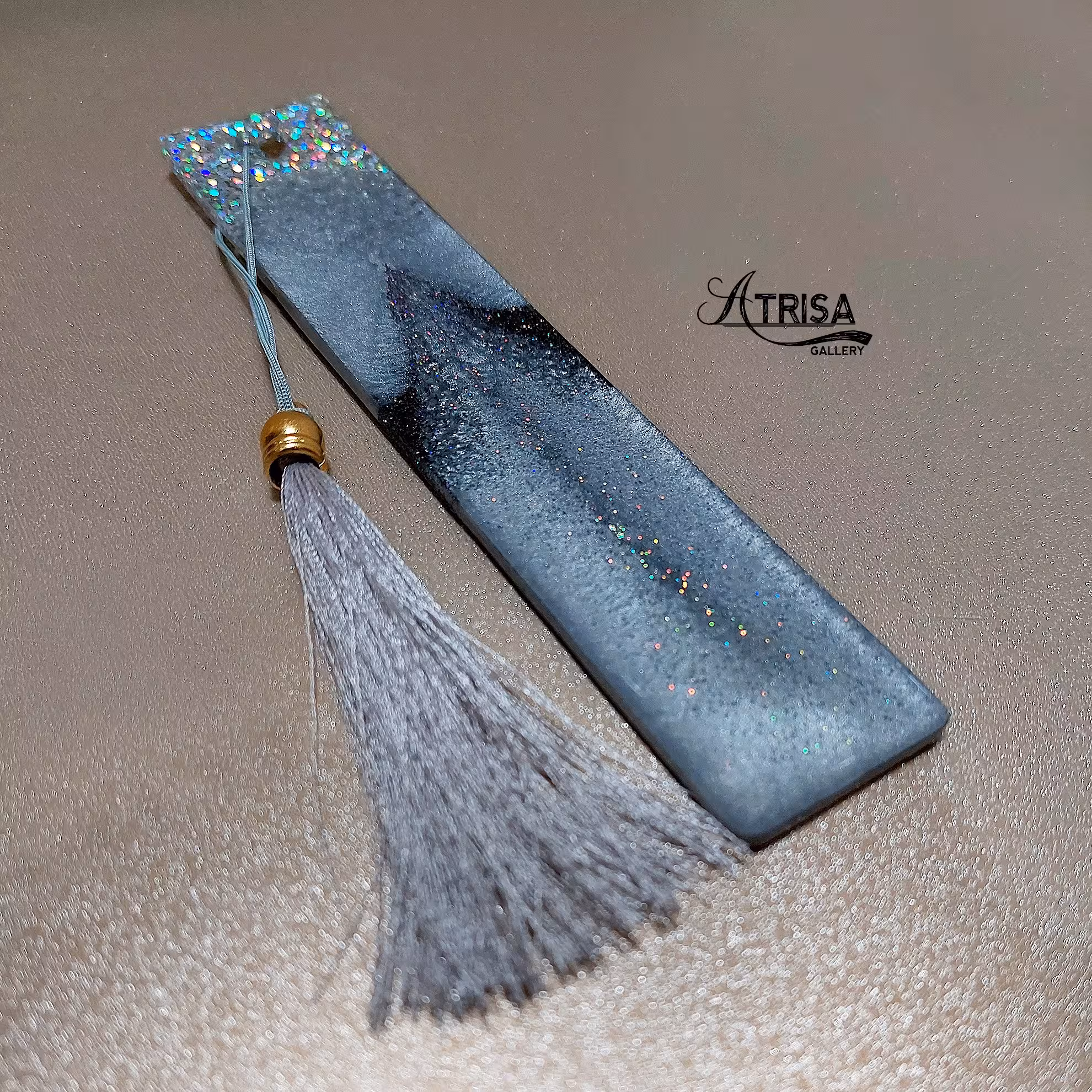 بوک مارک رزینی طرح نقره ای هولوگرامی