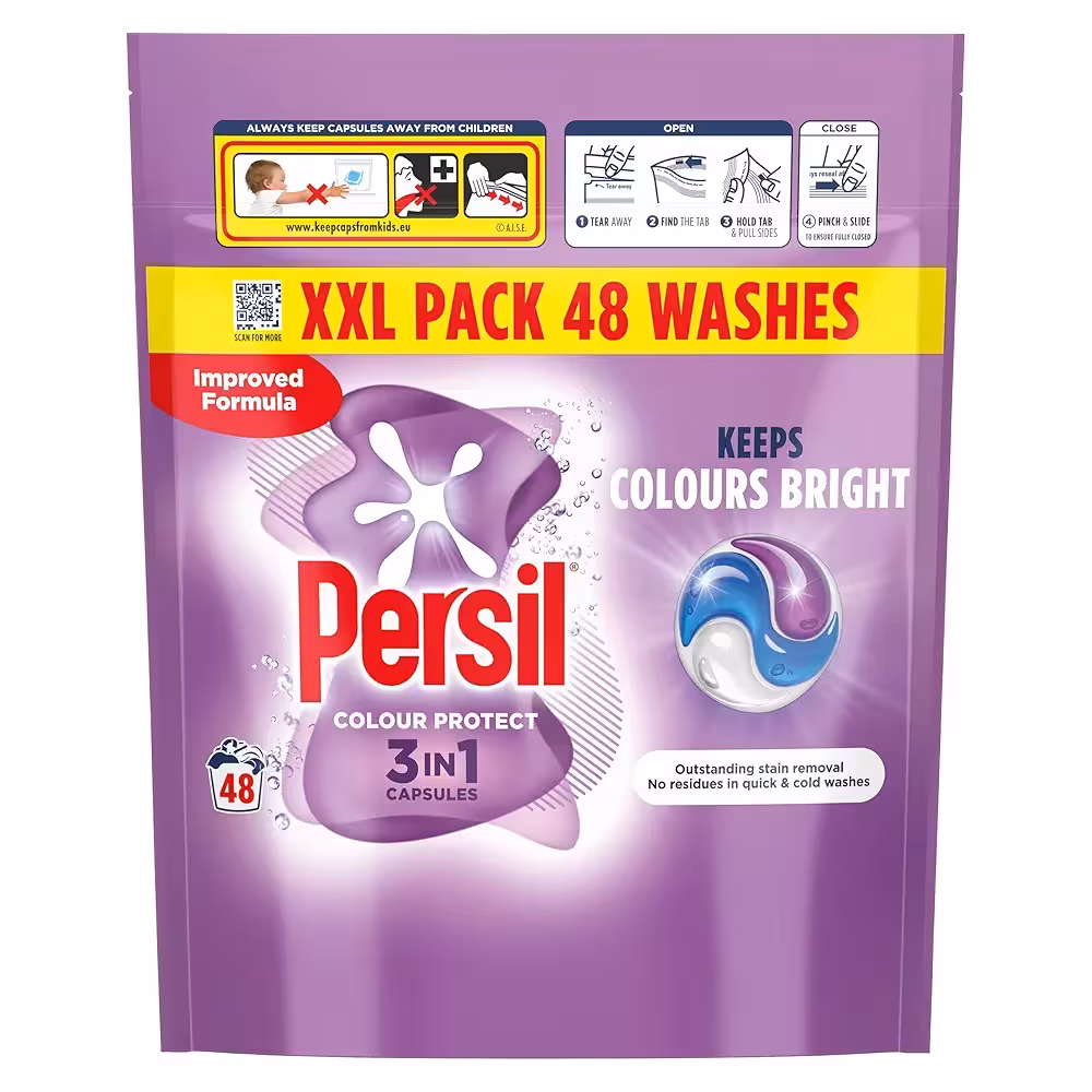 قرص ماشین لباسشویی پرسیل اروپایی مدل colour protect بسته 48 عددی