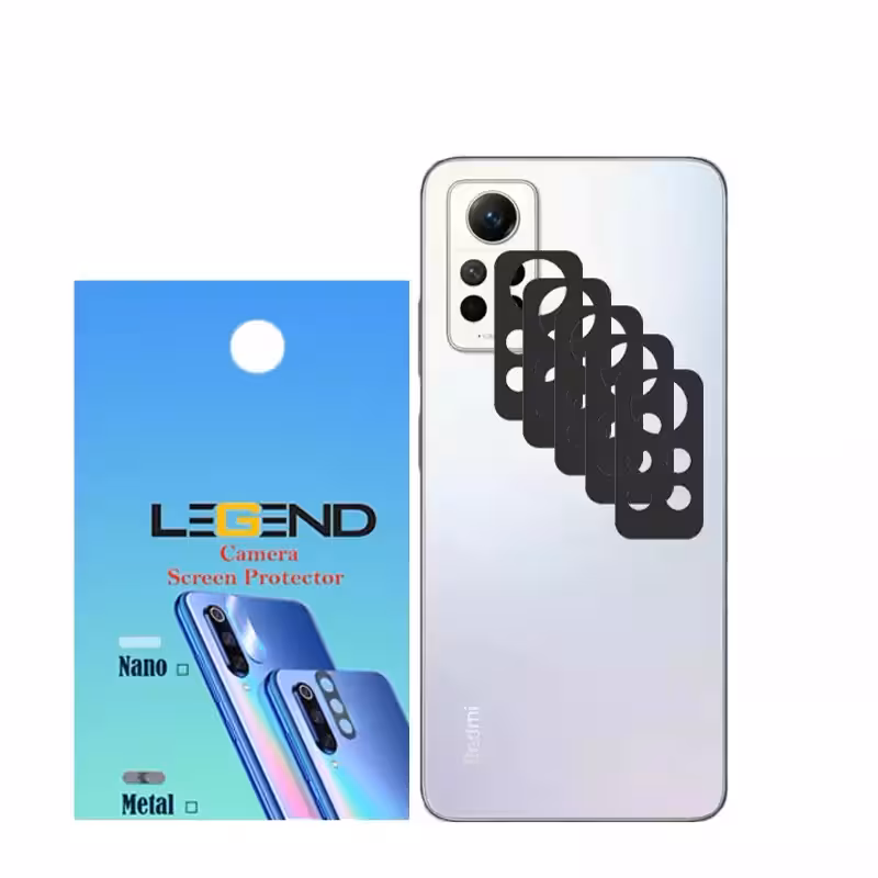 محافظ لنز دوربین لجند مدل قابدار مناسب برای موبایل Note 12 Pro 4G بسته 5 عددی