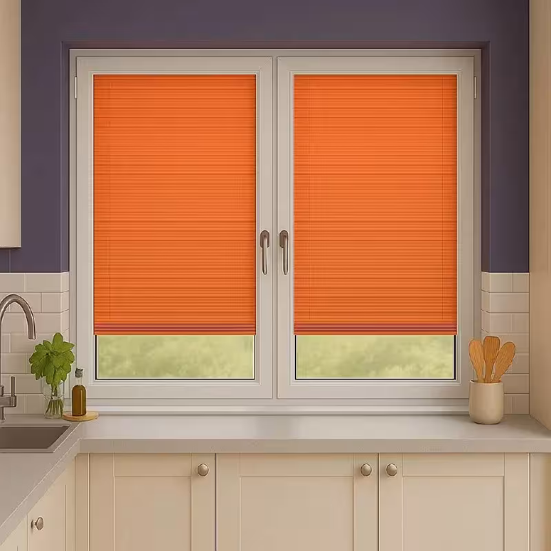 پرده پلیسه شاین نارنجی کد 1204