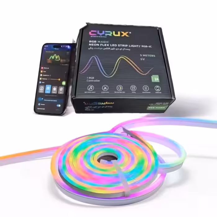 ریسه 5 متری LED نیٔون فلکس هوشمند رنگی CYRUX