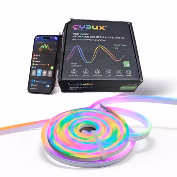 ریسه 5 متری LED نیٔون فلکس هوشمند رنگی CYRUX