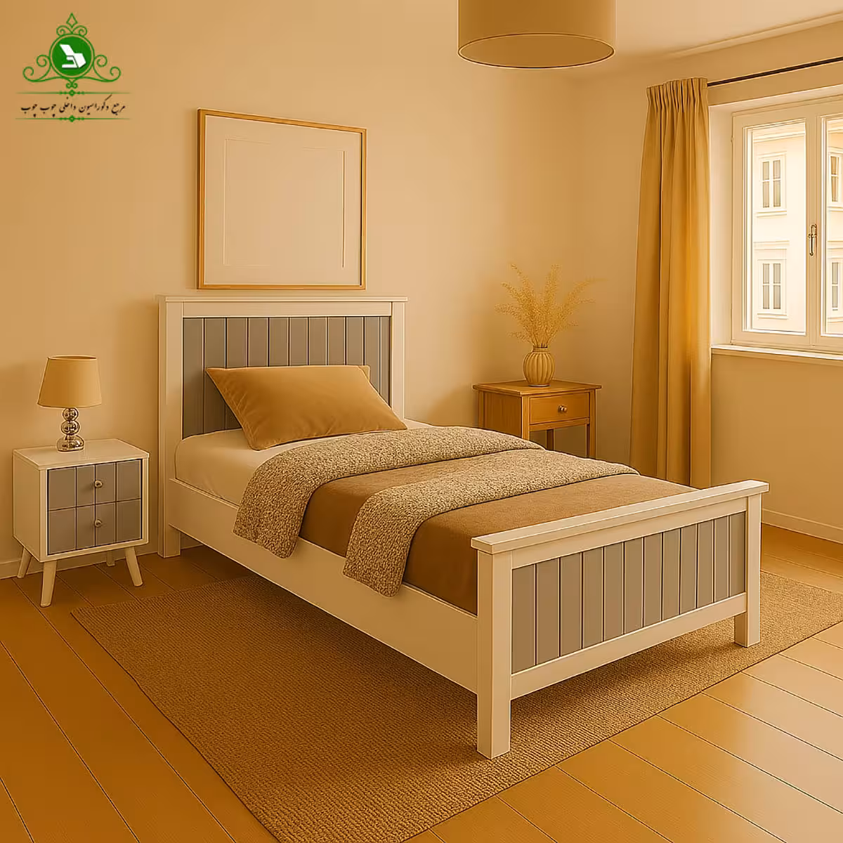 تخت خواب یک و نیم نفره مدل سهند عرض 120