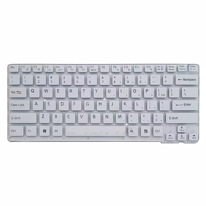 کیبورد لپ تاپ سونی VPC-CA سفید اینترکوچک بدون فریم