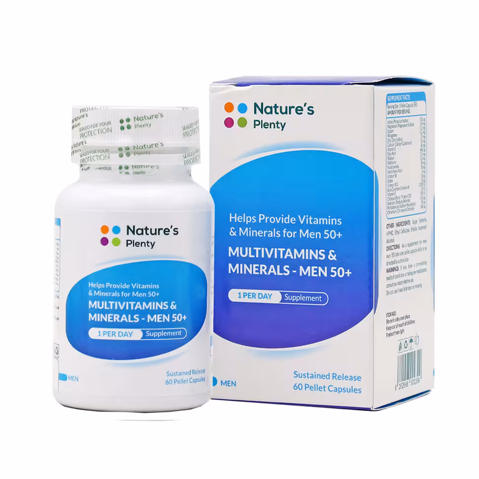 کپسول مولتی ویتامین و مینرال آقایان بالای 50 سال نیچرز پلنتی