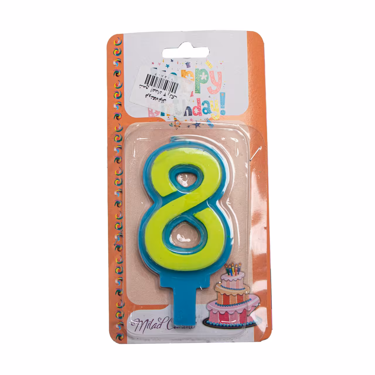 شمع تولد مدل 2 رنگ طرح عدد