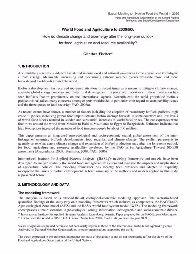 خرید و دانلود نسخه کامل کتاب World Food and Agriculture to 2030/50: How do climate change and bioenergy alter the long-term outlook for food, agriculture and resource availability?