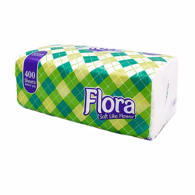 دستمال کاغذی فلورا 200 برگ دولا