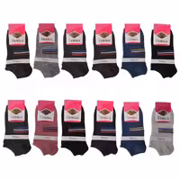 جوراب ساق کوتاه ونیز مدل سه خط مجموعه 12 عددی