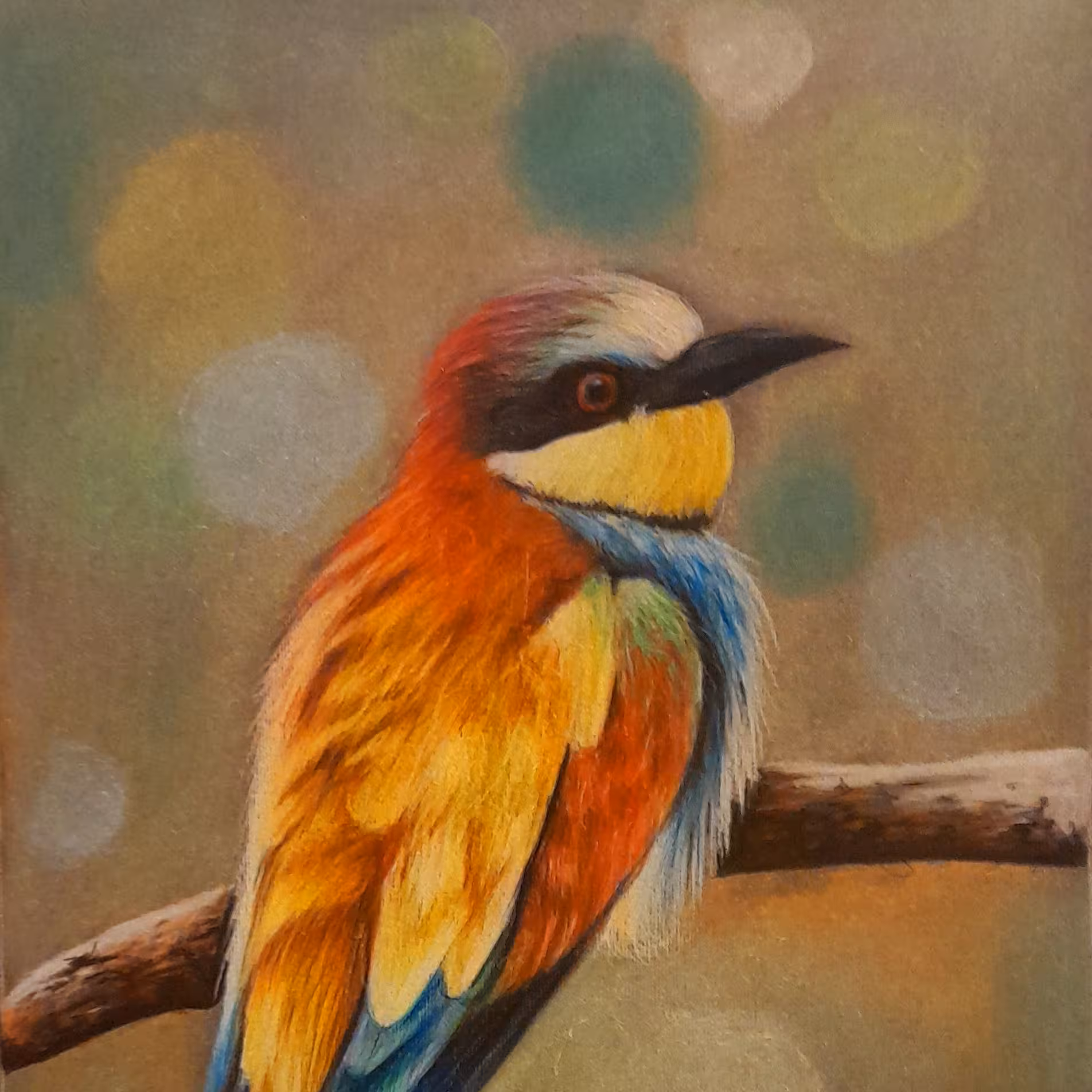 نقاشی مدادرنگی طرح پرنده