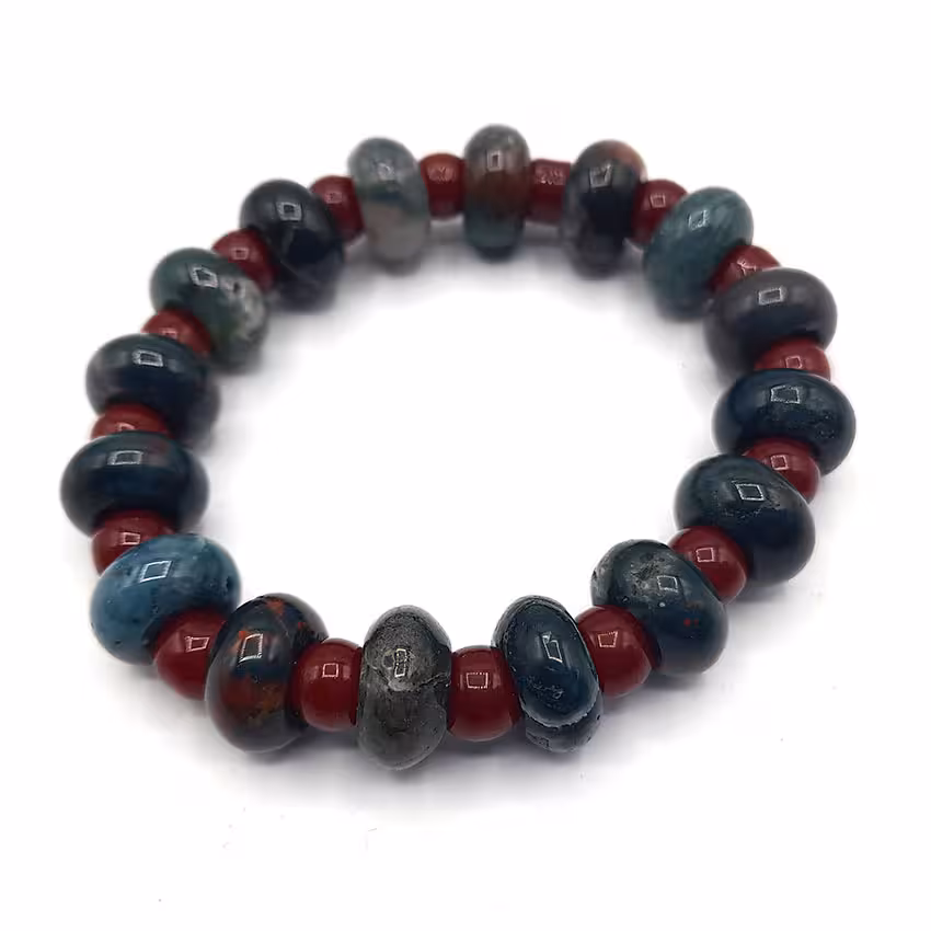 دستبند سنگ عقیق خزه ای کد 310146