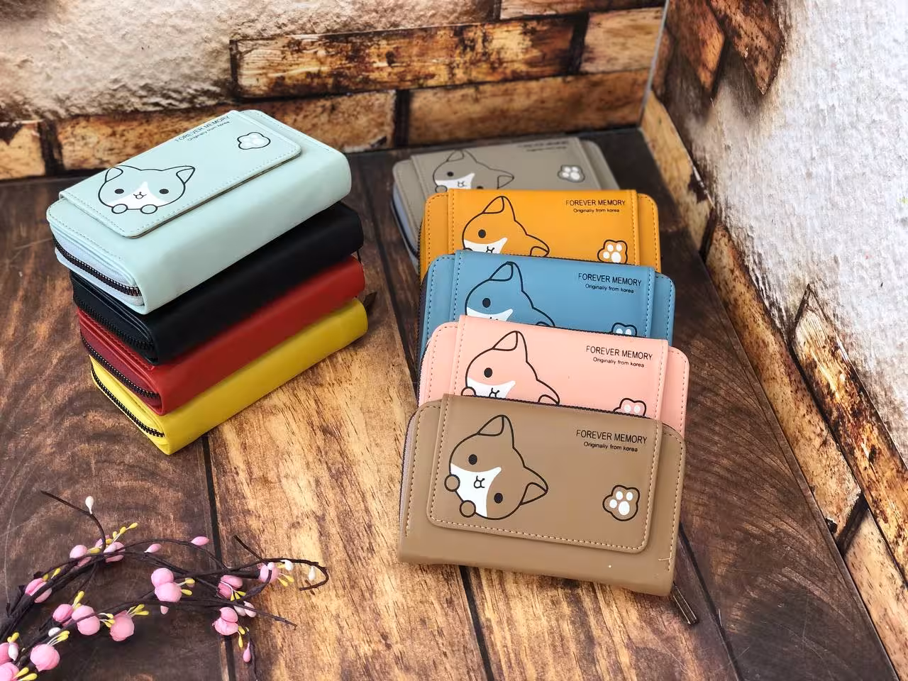 کیف پول دخترانه گربه چاپی