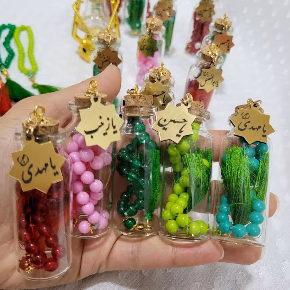 پک 3عددی  گیفت شیشه ای با تسبیح و پلاک، گیفت عقد و ازدواج، گیفت مذهبی گیفت عید