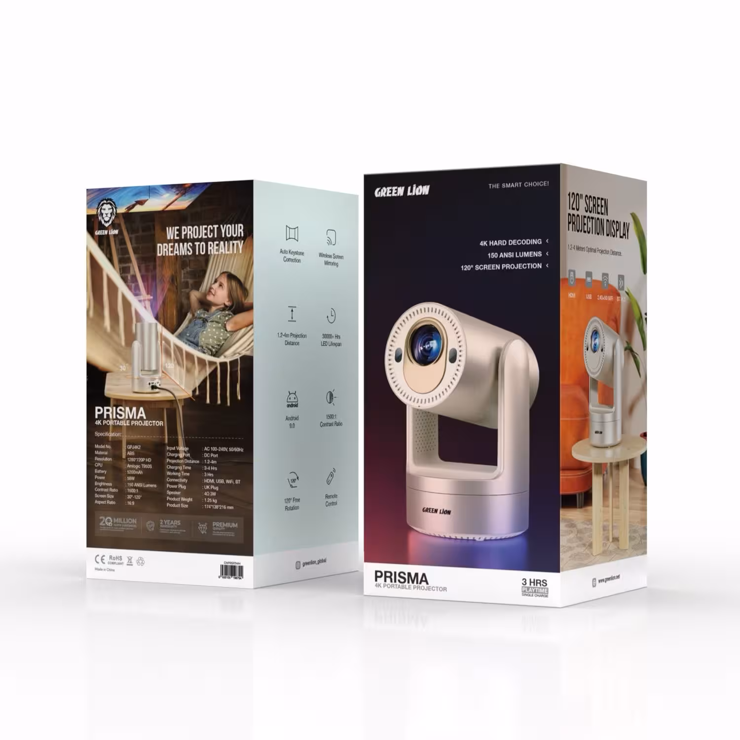 پروژکتور پریسما گرین Green Prisma 4K Portable Progector (عمده و تک)