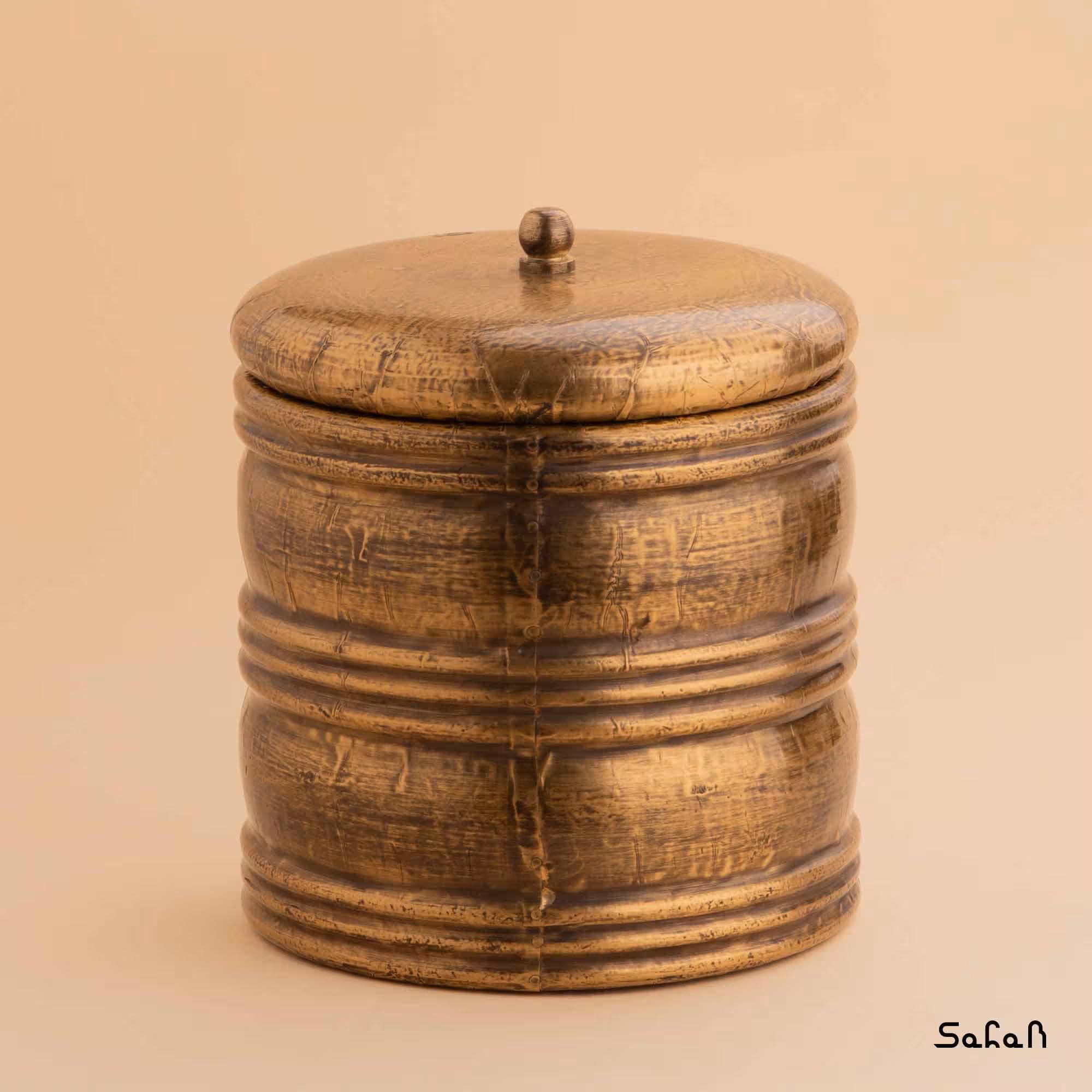 بانکه برنجی و چوبی طلایی سایز 2