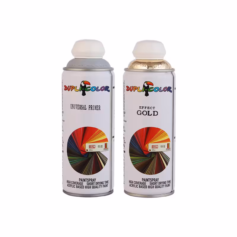 اسپری رنگ طلایی و پرایمر دوپلی کالر مدل dupli2 حجم 400 میلی لیتر مجموعه 2 عددی
