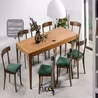 میز ناهارخوری یک تکه پایه گردو مدل DT12 - با 2 سال ضمانت