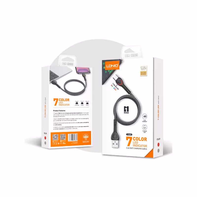 کابل شارژر الدینیو سیم گرد مدل LS481 type c