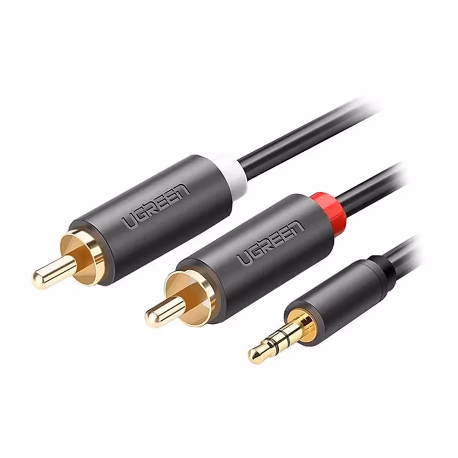 کابل تبدیل 1 به 2 صدا جک 3.5 میلی متری به RCA نر یوگرین مدل AV102 طول 5 متر