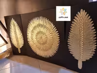 تابلو نقاشی مدرن برجسته سه تیکه گل و برگ کد 10105