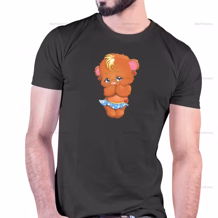 تیشرت با عکس خرس قهوه ای کد 226