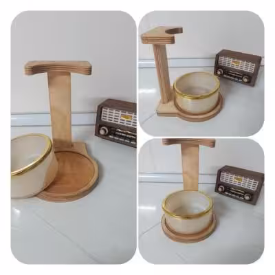 کنار گازی کاراملی با استند چوبی
