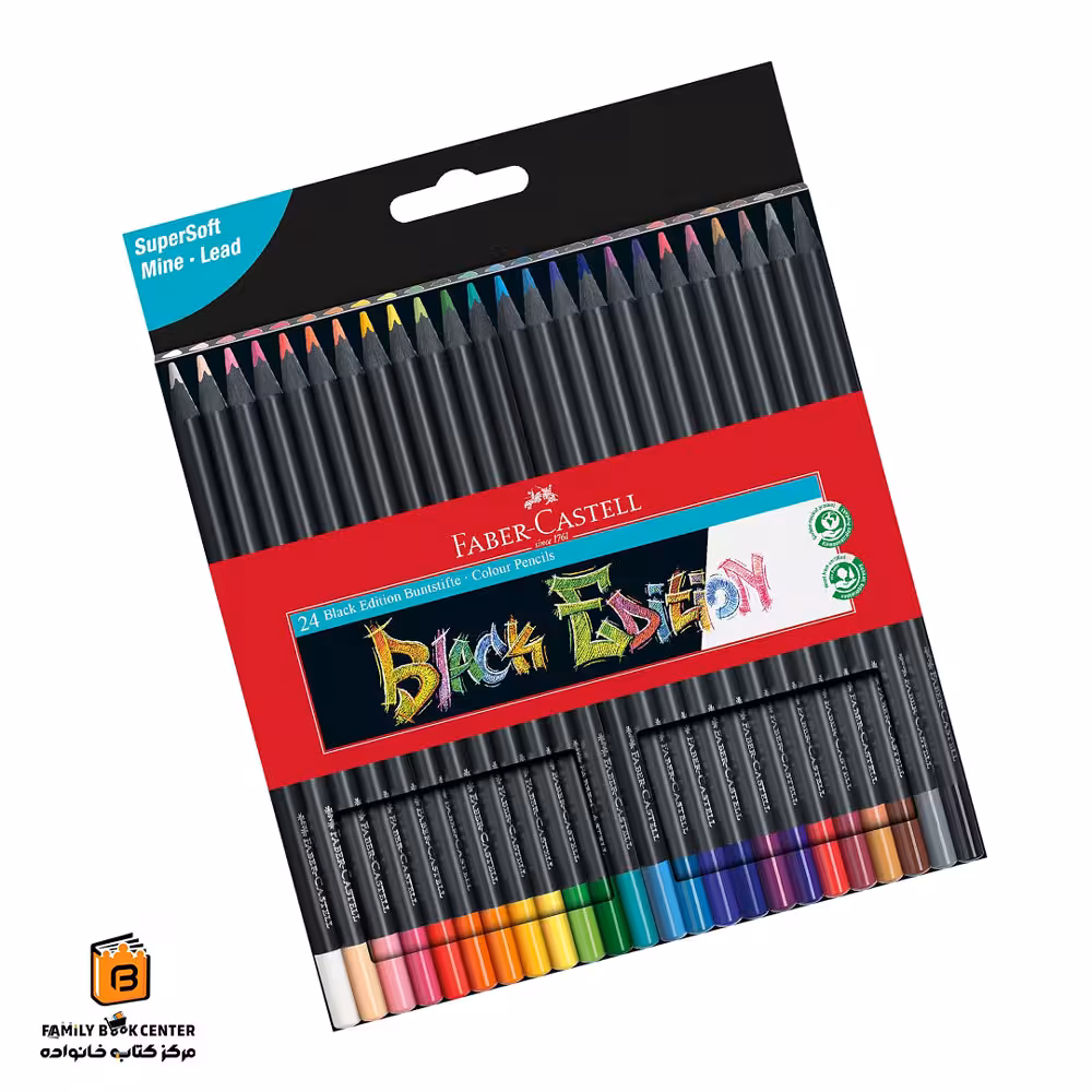 مداد رنگی 24 رنگ Black Edition فابرکاستل (FABER CASTELL)