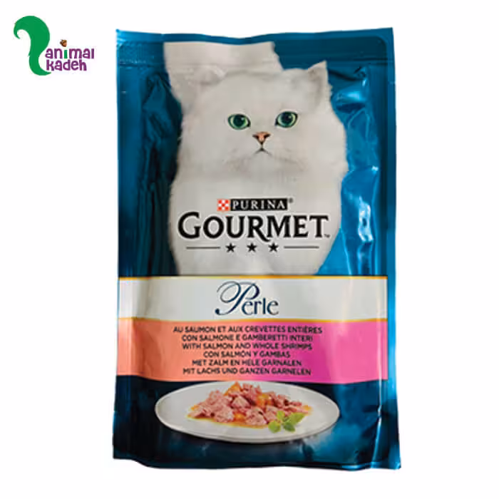 پوچ گربه گورمت طعم ماهی و میگو 85 گرمی