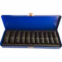 جعبه بکس بلند مشکی هانسول 11 پارچه درایو 1/2 فشار قوی 10 تا 24 مدل 8507 کروم مولیبدن CR-MO چین HANSOL