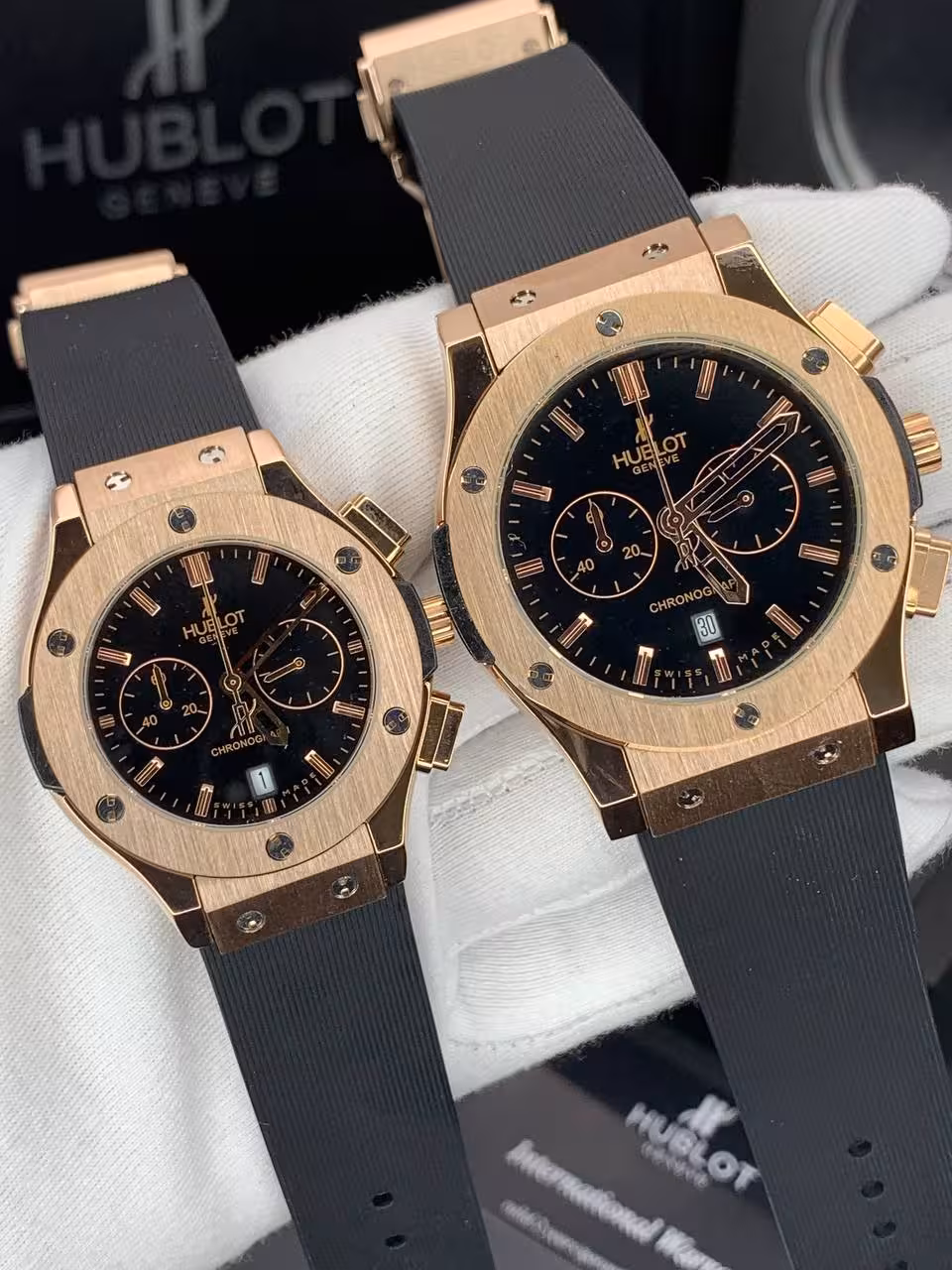 ساعت ست هابلوت كرنوگراف رزگلد