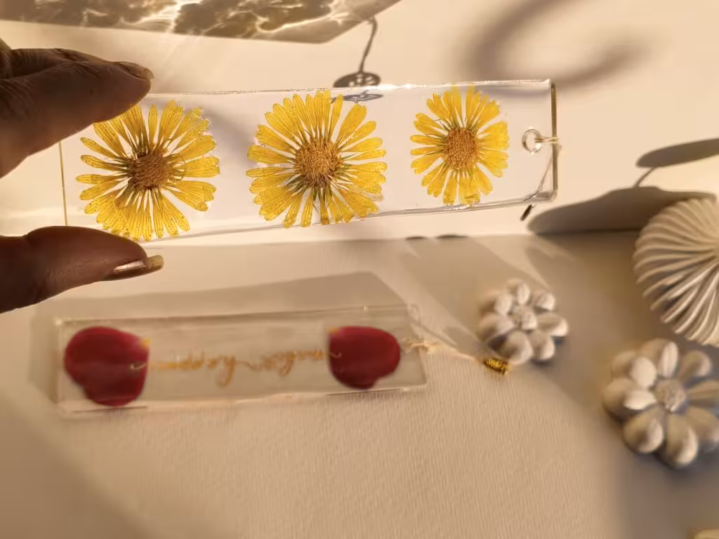 بوکمارک با گل خشک طبیعی همیشه بهار 🌼
