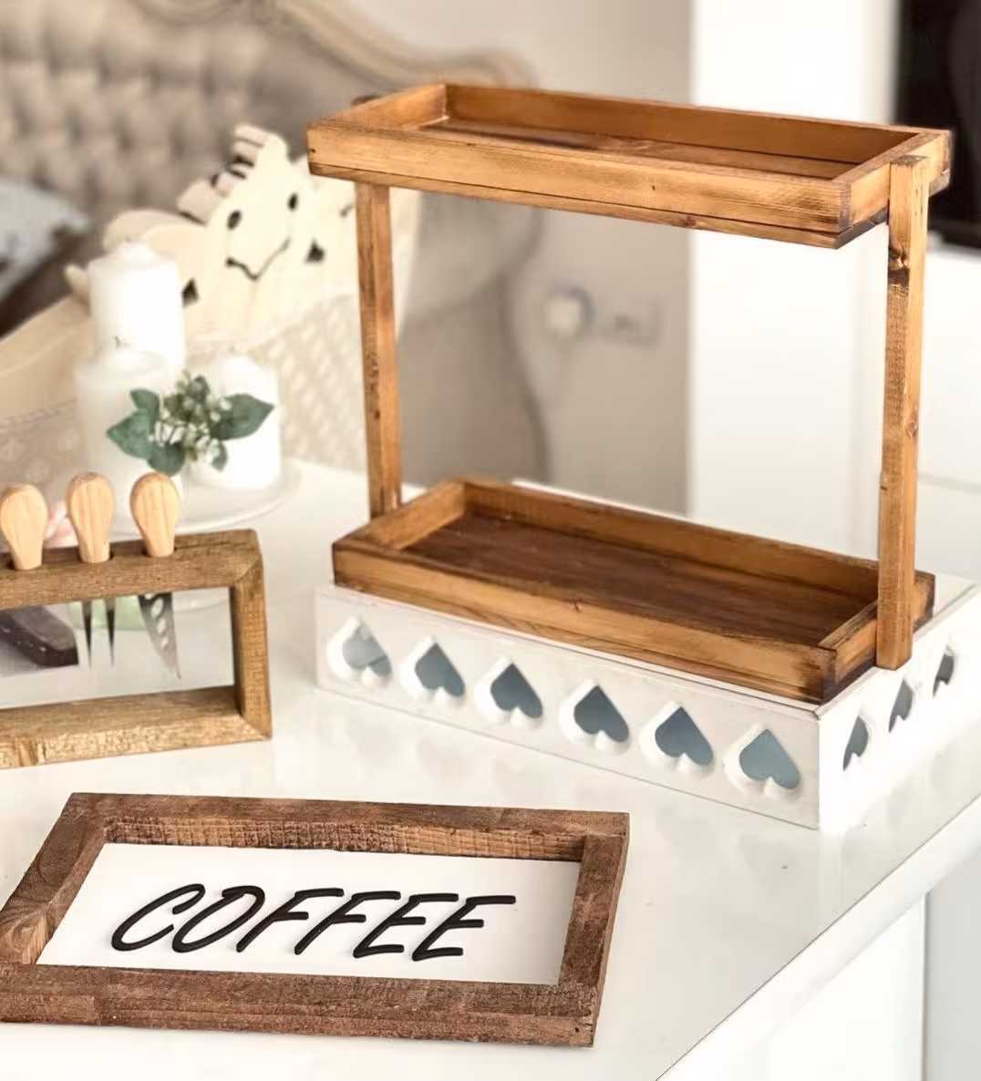 استند چوبی مستطیل دوطبقه (پست پیشتاز پس کرایه)