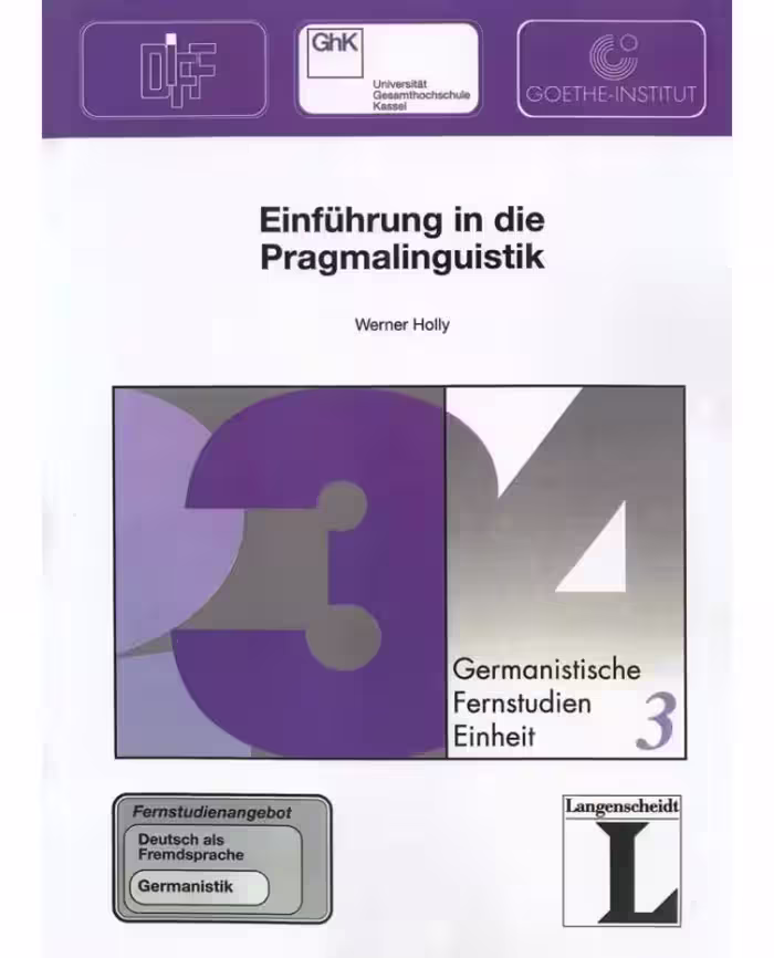 کتاب آلمانی Einfuhrung in die Pragmalinguistik 3