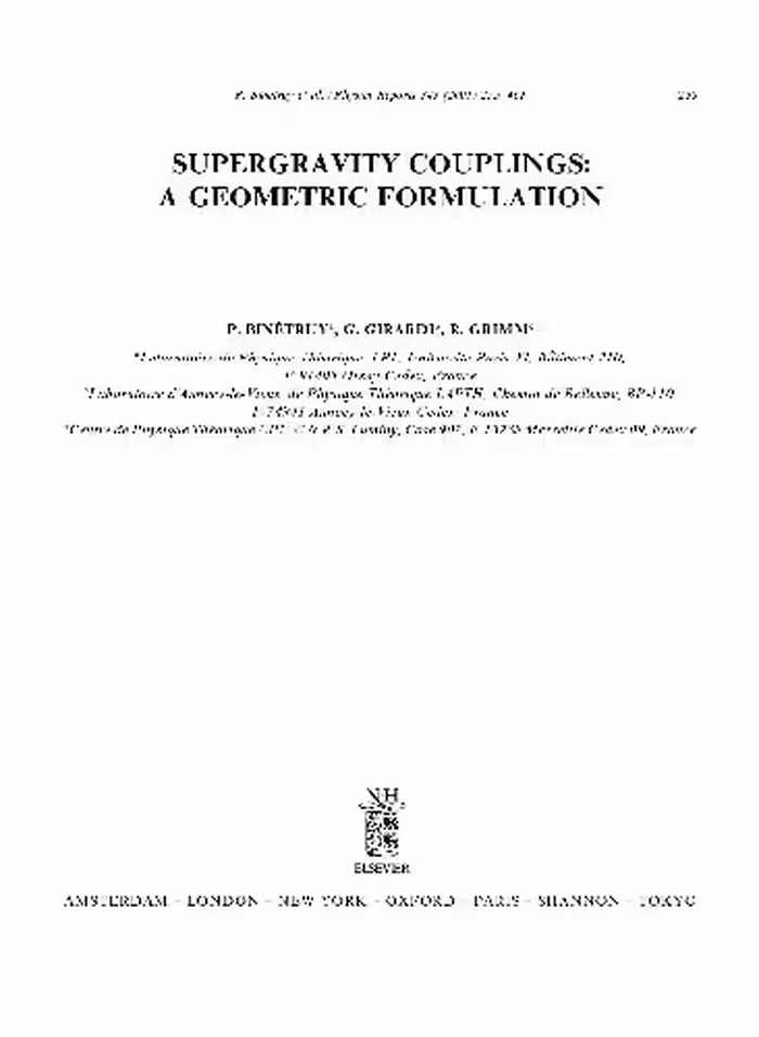 خرید و دانلود نسخه کامل کتاب Supergravity couplings: a geometric formulation