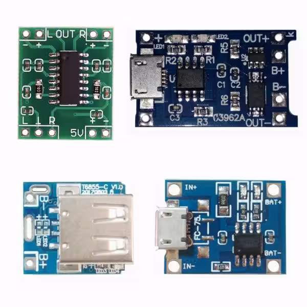 ماژول مدل PAM8403 , TP4056 3CHIP , TP4056 , T6855 مجموعه 4 عددی