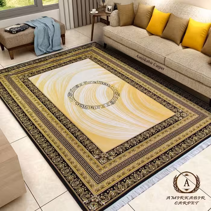 فرش 700 شانه نقشه ورساچه طلایی