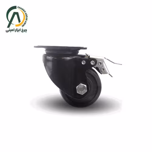 چرخ پلی آمید کوبوی گردان ترمزدار قطر 75 میلی متر