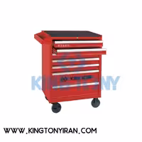 87434-7B  – جعبه ابزار چرخدار خالي 7  کشو  قرمز قفل مرکزي ( تحمل بار تا 360 کيلوگرم ) کينگ توني