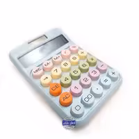 ماشین حساب بزرگ خورشیدی دکمه رنگی دایره ای
