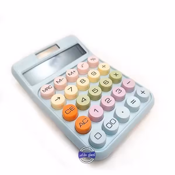 ماشین حساب بزرگ خورشیدی دکمه رنگی دایره ای