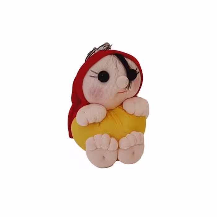 عروسک فندوق مدل آویزی زرد کد 102