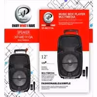 اسپیکر شارژی چمدانی بلوتوث فلش مموری رقص نور میکروفن دار XP ME1113B-C