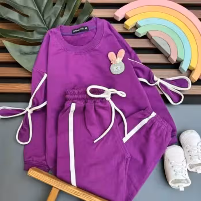 ست بلوز شلوار دورس سوپر پنبه لاکرا اعلا لش پاپیون خور روی آستین