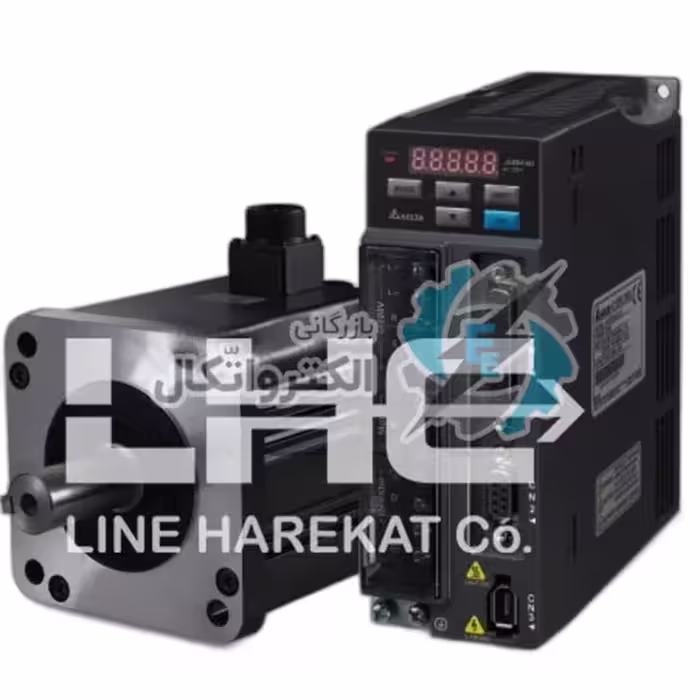 پک کامل سروو موتور1.5kw کیلووات ترمزدار 2000 دور rpm مدل ECMA-E21315S4 کد درایو ASD-B2-1521-B سری B2