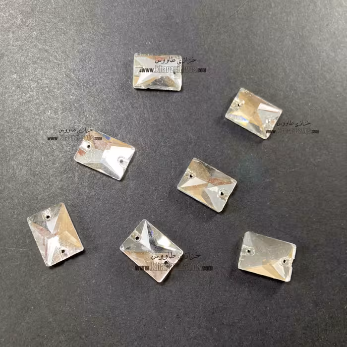 سنگ مستطیل دوختنی 13 در 18 نقره ای