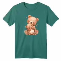 تی شرت آستین کوتاه بچگانه مدل تدی رنگ سبز سدری