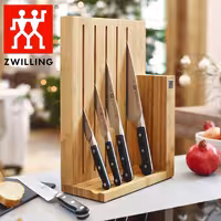 سرویس چاقو زولینگ فوق حرفه‌ای 6 پارچه با استند بامبو مگنتی برند ZWILLING مدل Zwilling pro knife block